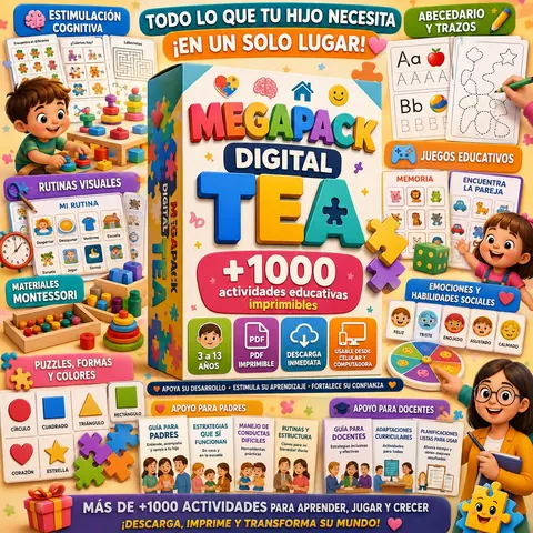 Megapack Digital TEA - +1000 actividades para niños con autismo
