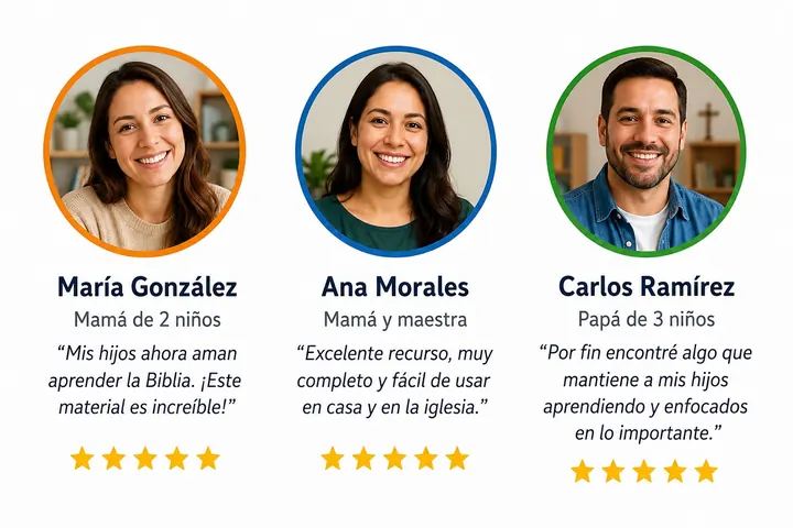 Testimonios de María González, Ana Morales y Carlos Ramírez sobre el Megapack Cristiano